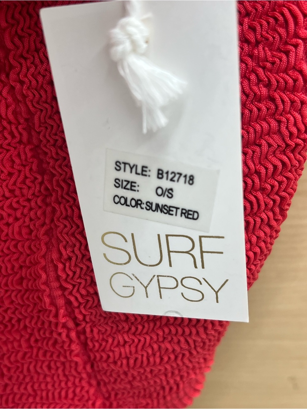Surf Gypsy Red Textured Swimwear with Tag - Picture 3 of 5